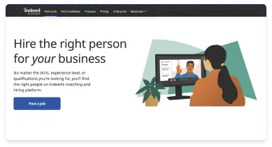Contrate a la persona adecuada para su empresa. Independientemente de las habilidades, el nivel de experiencia o las competencias que busque encontrará a la persona ideal en la plataforma de coincidencias y contratación de Indeed.